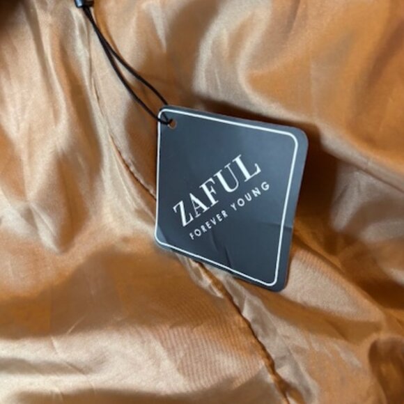 ZAFUL Tan Teddy Soft Fleece Jacket Ladies Size Small NWT - Picture 2 of 12